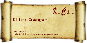 Klimo Csongor névjegykártya